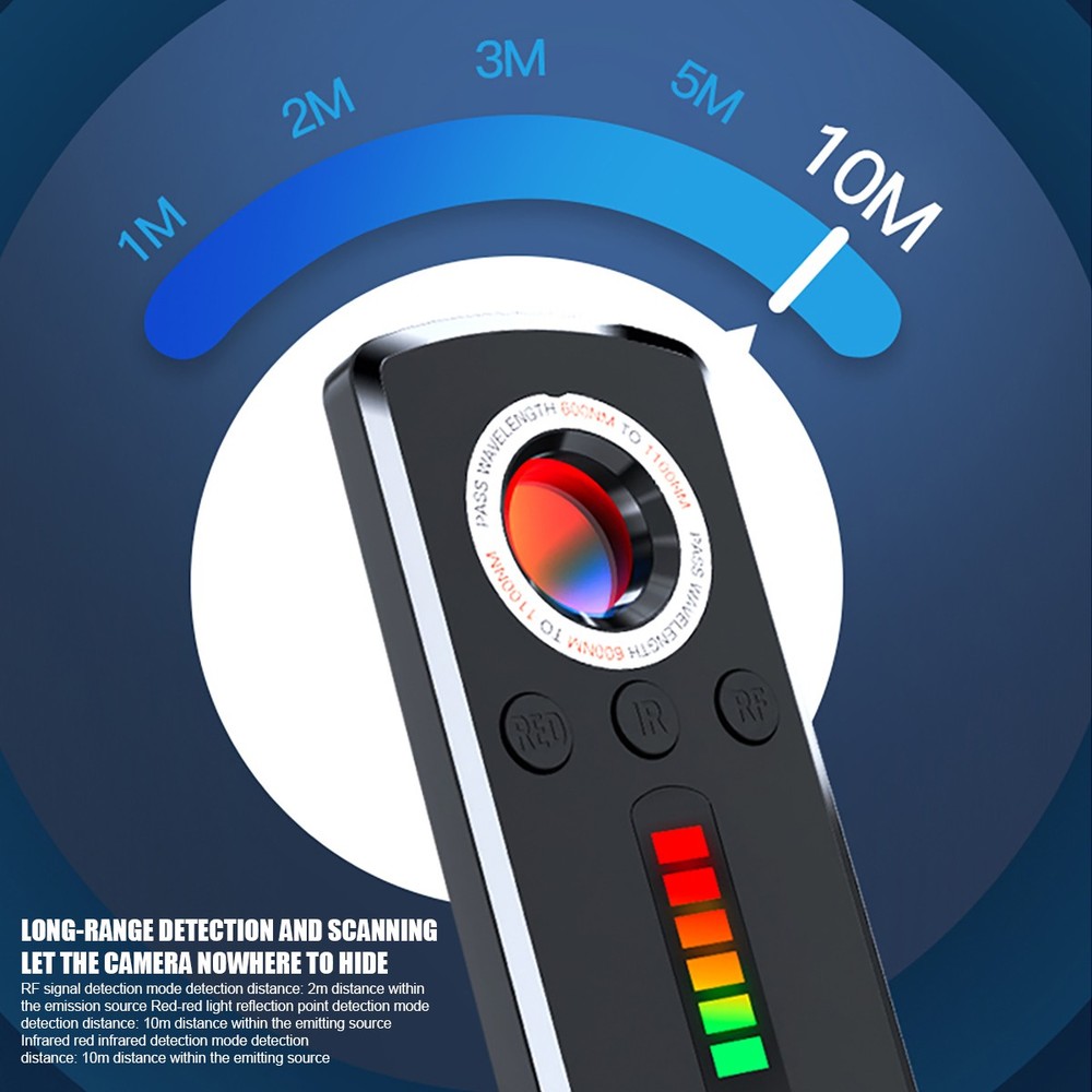 Anti-Spy Hidden Camera Wireless Detector Bug GPS Tracker Finder Scanner Device #