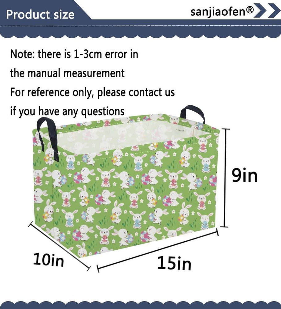 Sanjiaofen Rectangular Easter Baskets, Easket Basket for Kids.Cute Storage Ba...