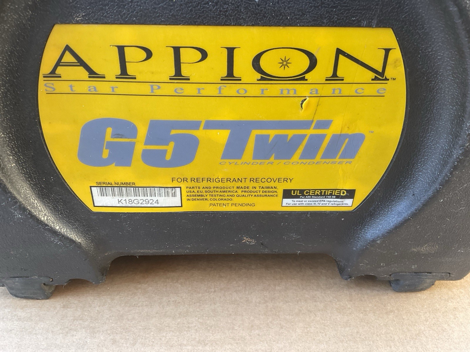 Appion G5 TWIN Refrigerant Recovery Machine Unit Used