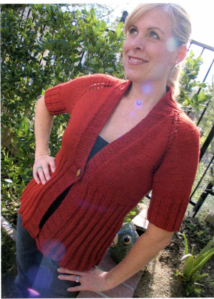 Knit & Tonic - Something Red Cardi Knitting Pattern - 33"-45" Intermediate Knit