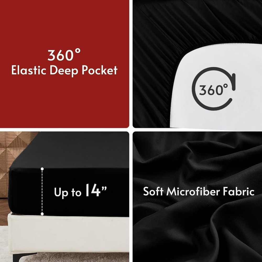 Luxurious 7-Piece Queen Comforter Set – Reversible Microfiber Bedding