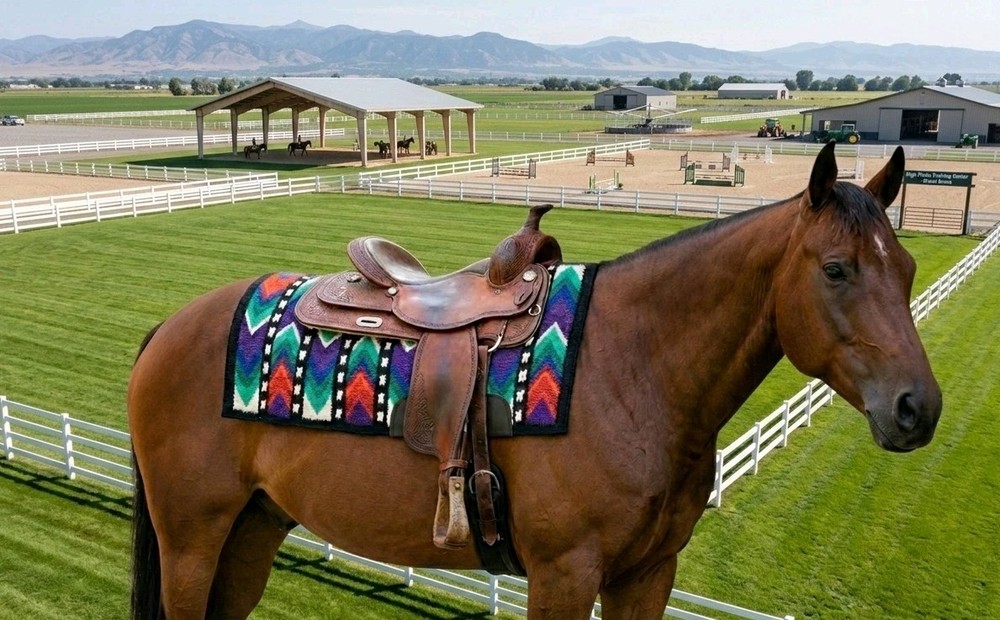 ranch saddle pad Purple Orange Black