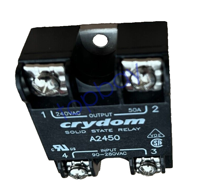 Crydom A2450 solid state relay 90-280 volt input panel mount 240 volt output 50A