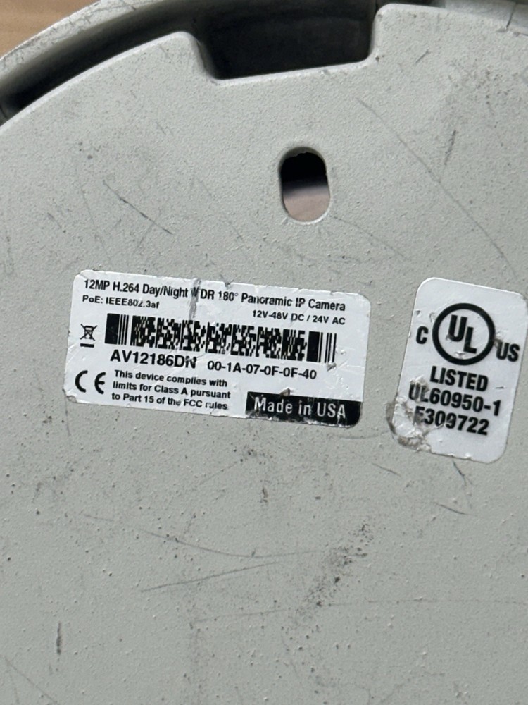 Arecont Vision AV12186DN 12MP Camera (UNTESTED)