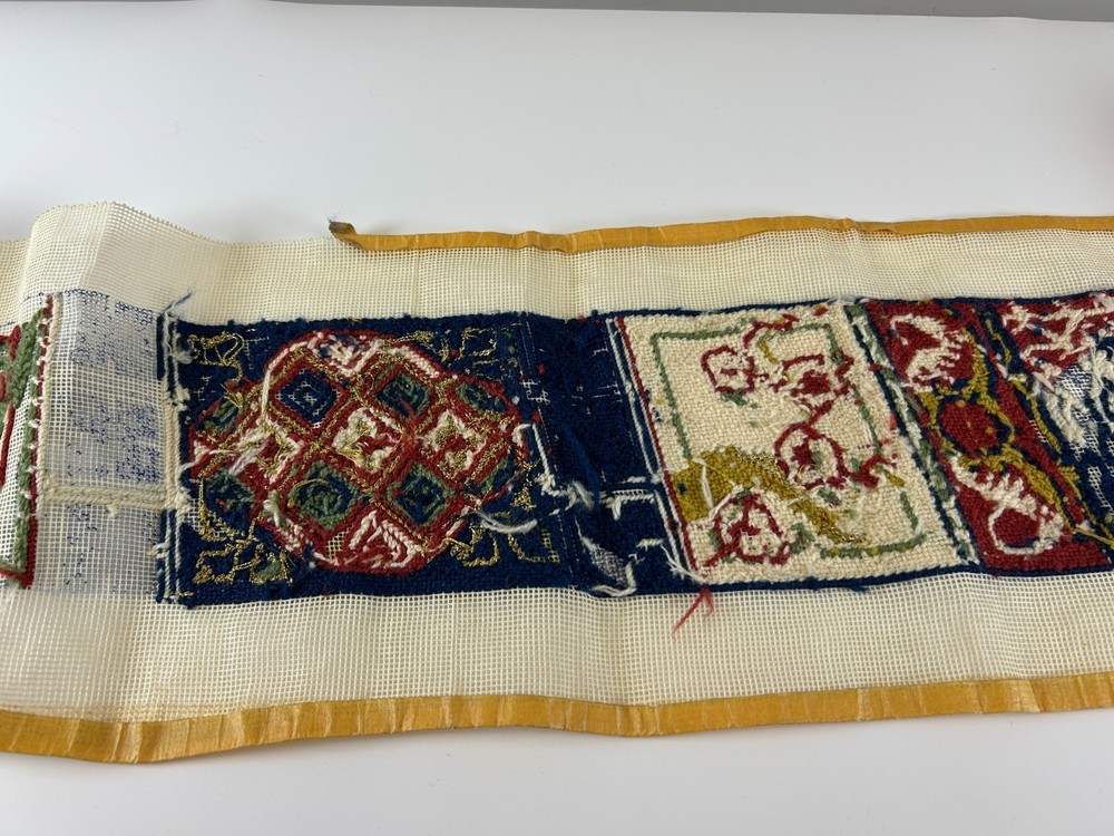 Asian Bell Pull Style Brunswick Needlepoint Tapestry Canvas Partially Completed