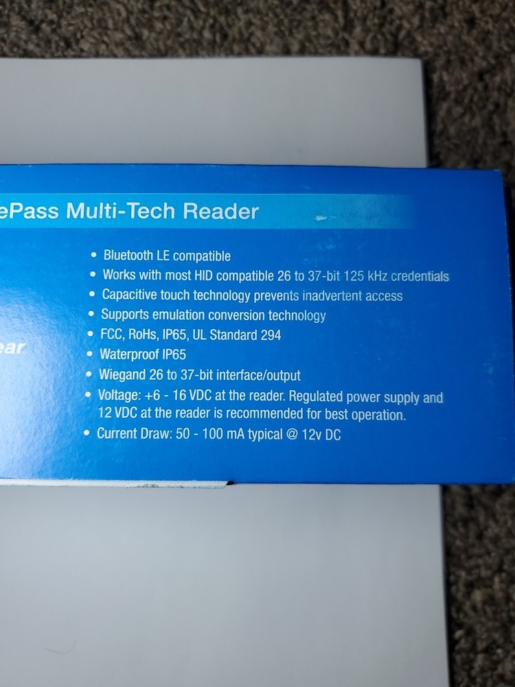 BluePass by Linear 2-N-1 Multi-Tech Reader 2N1-BTPRX 125 KHz All In One Reader