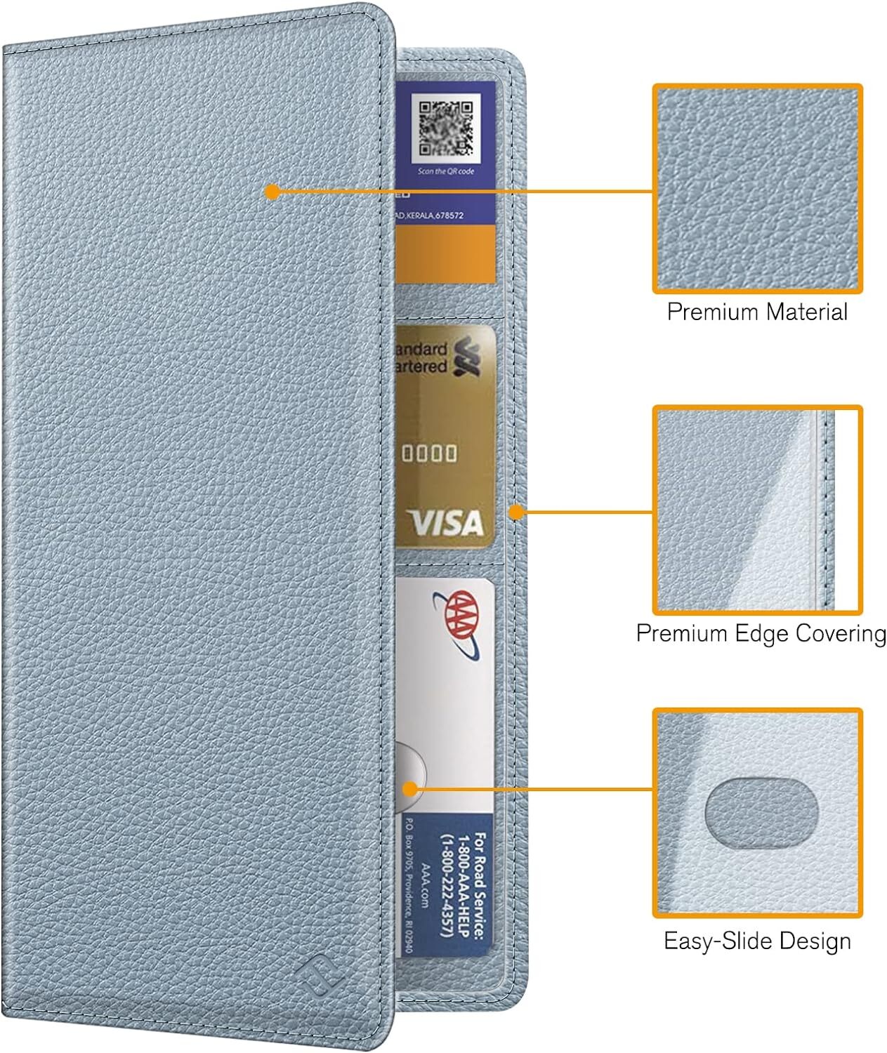Premium Car Registration and Insurance Card Holder Vehicle Card Organizer Wallet