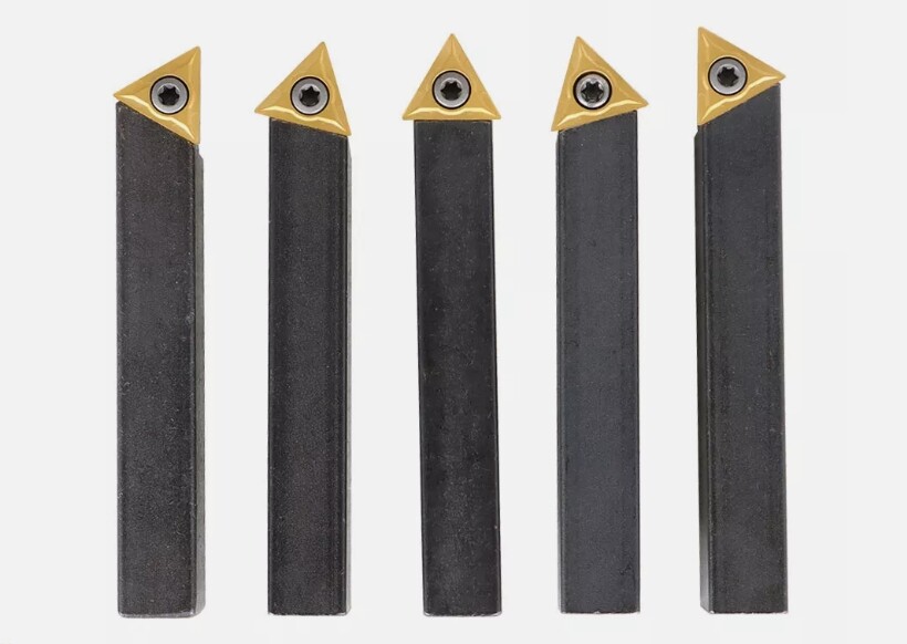 10 pc 1/2" Lathe Indexable Carbide Insert + Turning Tooling Bit Holder Set