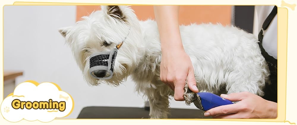 Dog Muzzle for Biting, Patented Soft Breathable Mesh Muzzle for