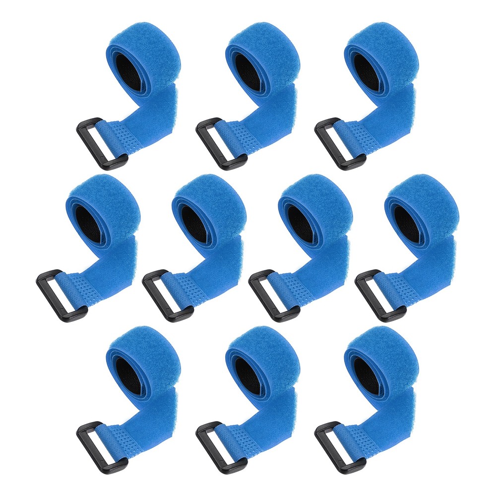 10pcs Reusable Cinch Straps 0.8"x14" Hook and Loop Cable Securing Straps, Blue