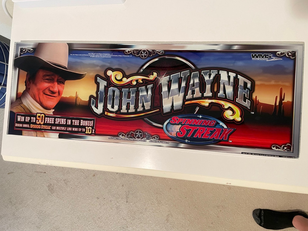 John Wayne Slot Machine Glass Rare!
