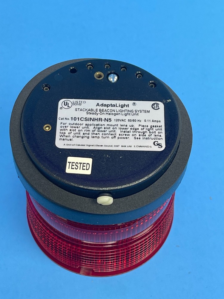 AdaptaLight 101CSINHR-N5 Red Stackable Beacon Steady on Halogen 120VAC