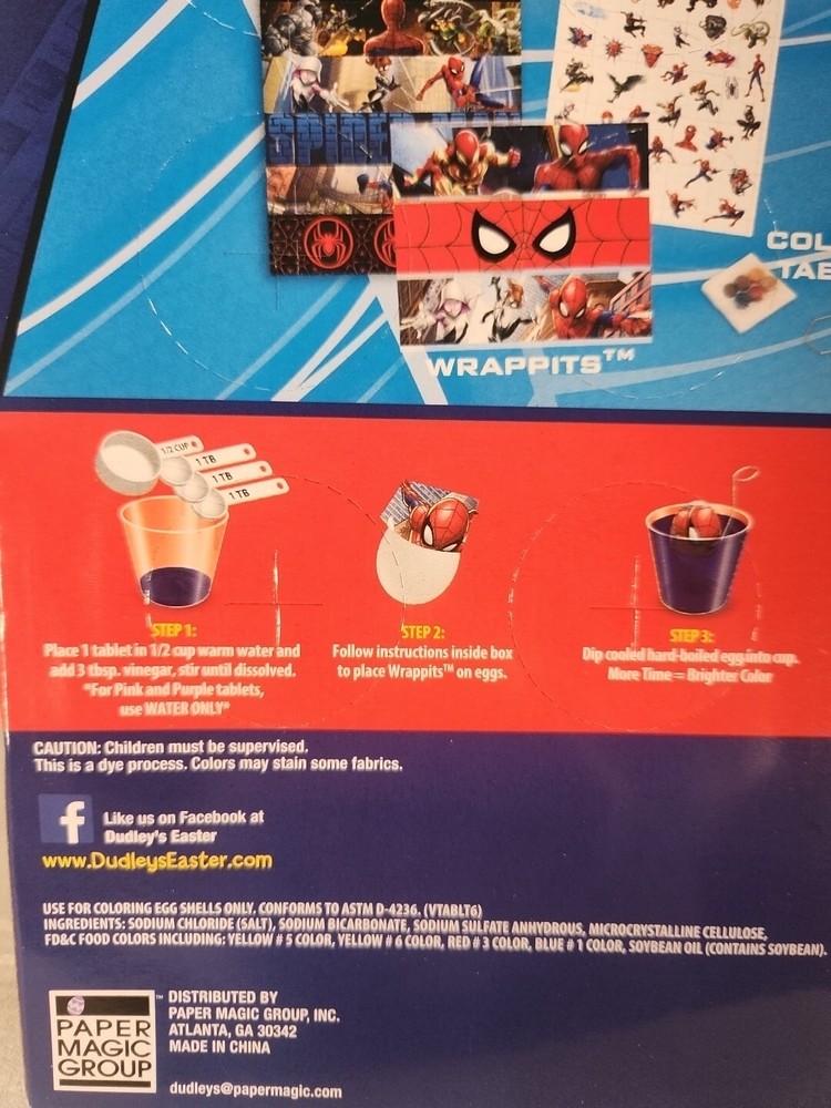 Marvel Spiderman Easter Egg Decorating Kit Ages 5+ Brand New!!