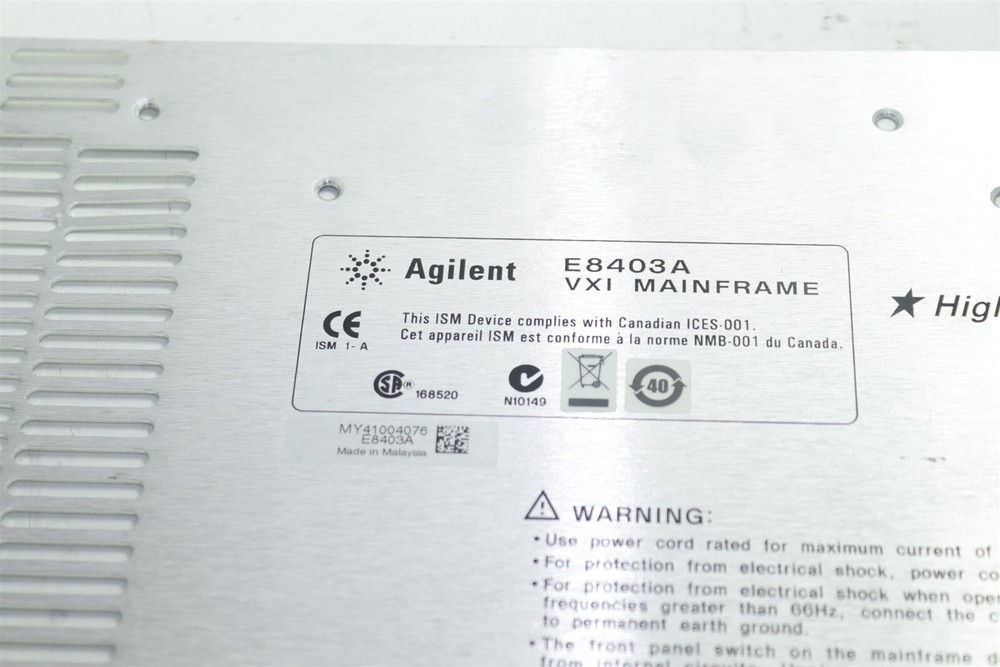 Hp Agilent E8403A VXI Mainframe Back Panel