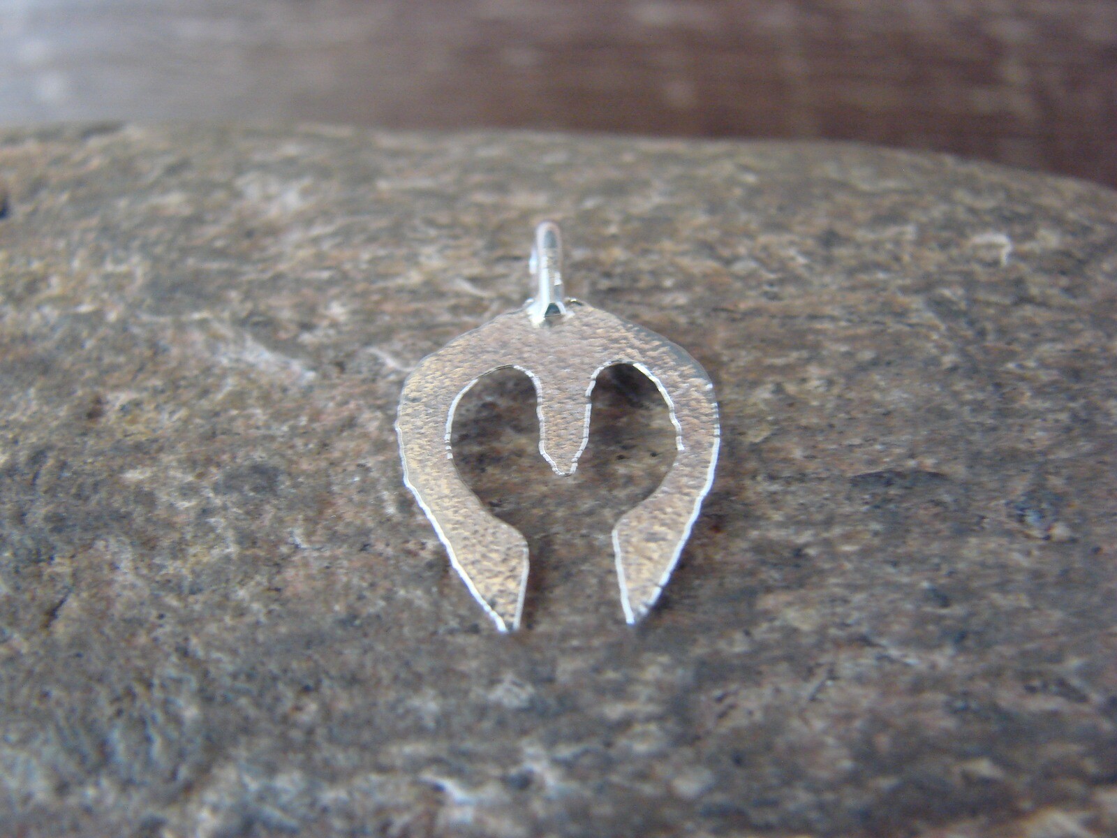 Navajo Indian Cast Sterling Silver Naja Charm Pendant