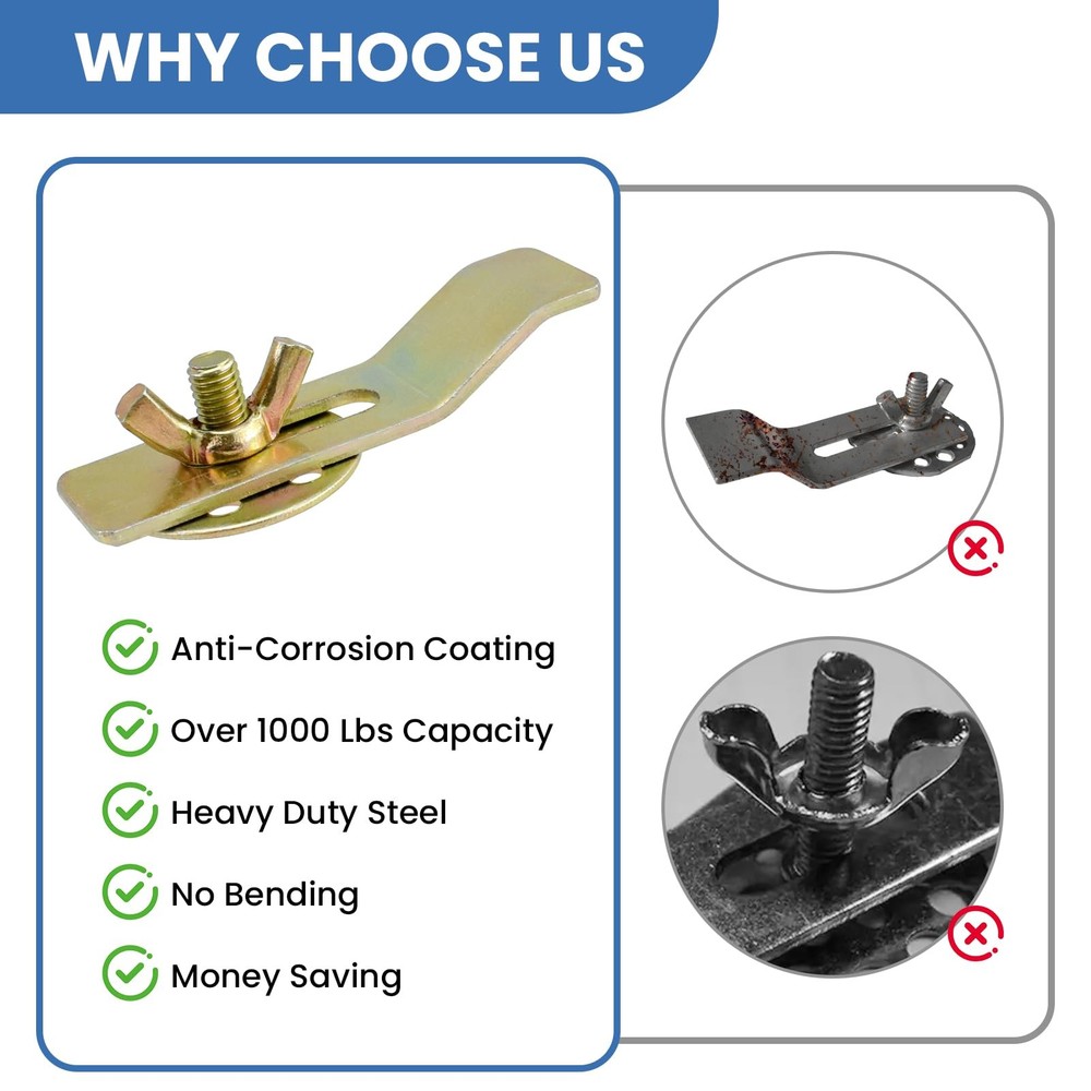 Undermount Sink Clips Brackets Countertop Secure Support Gold 8 PCS Brackets