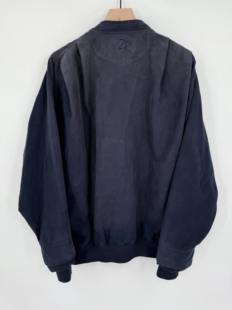 Zero Restriction Pullover Mens Large Blue Microsuede Golf Jacket Made In USA