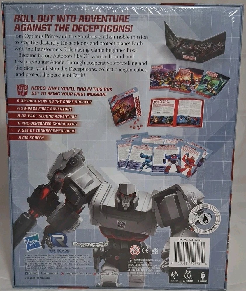 Renegade Game Studios Transformers Roleplaying Game Beginner Box Roll Out Hasbro