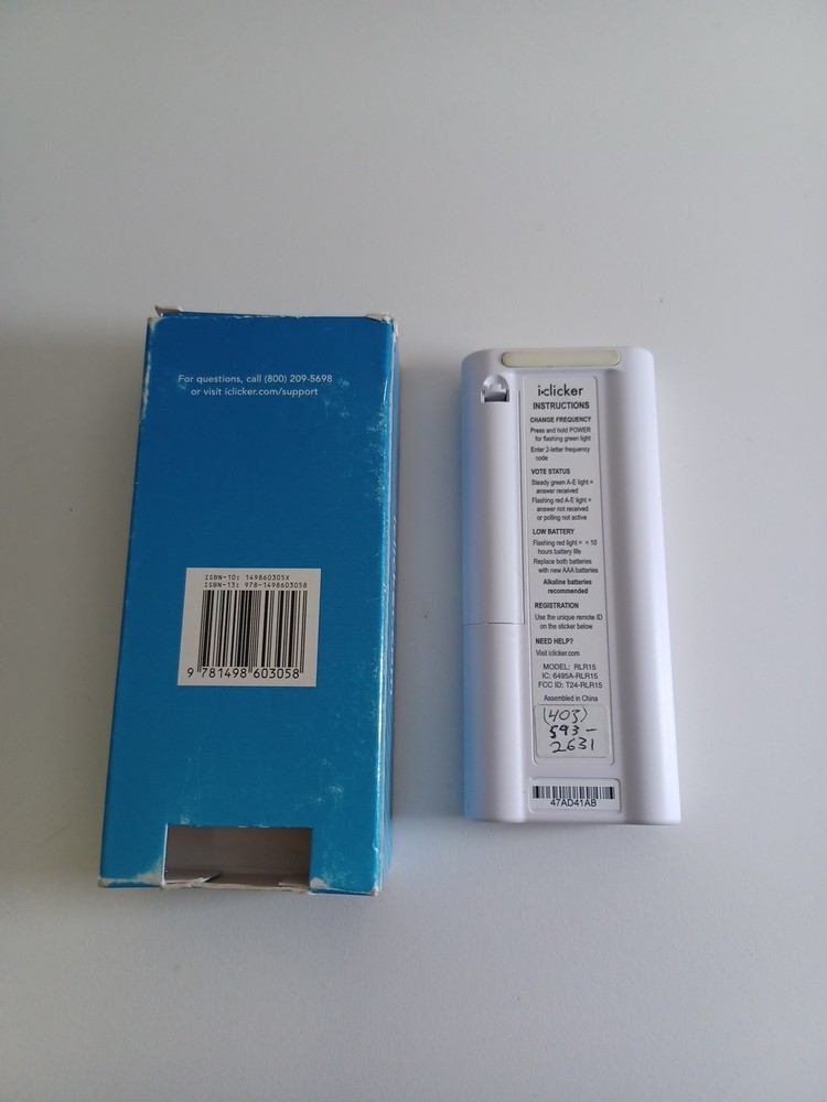 iClicker Plus + Model RLR15 Student Response Remote Control Untested