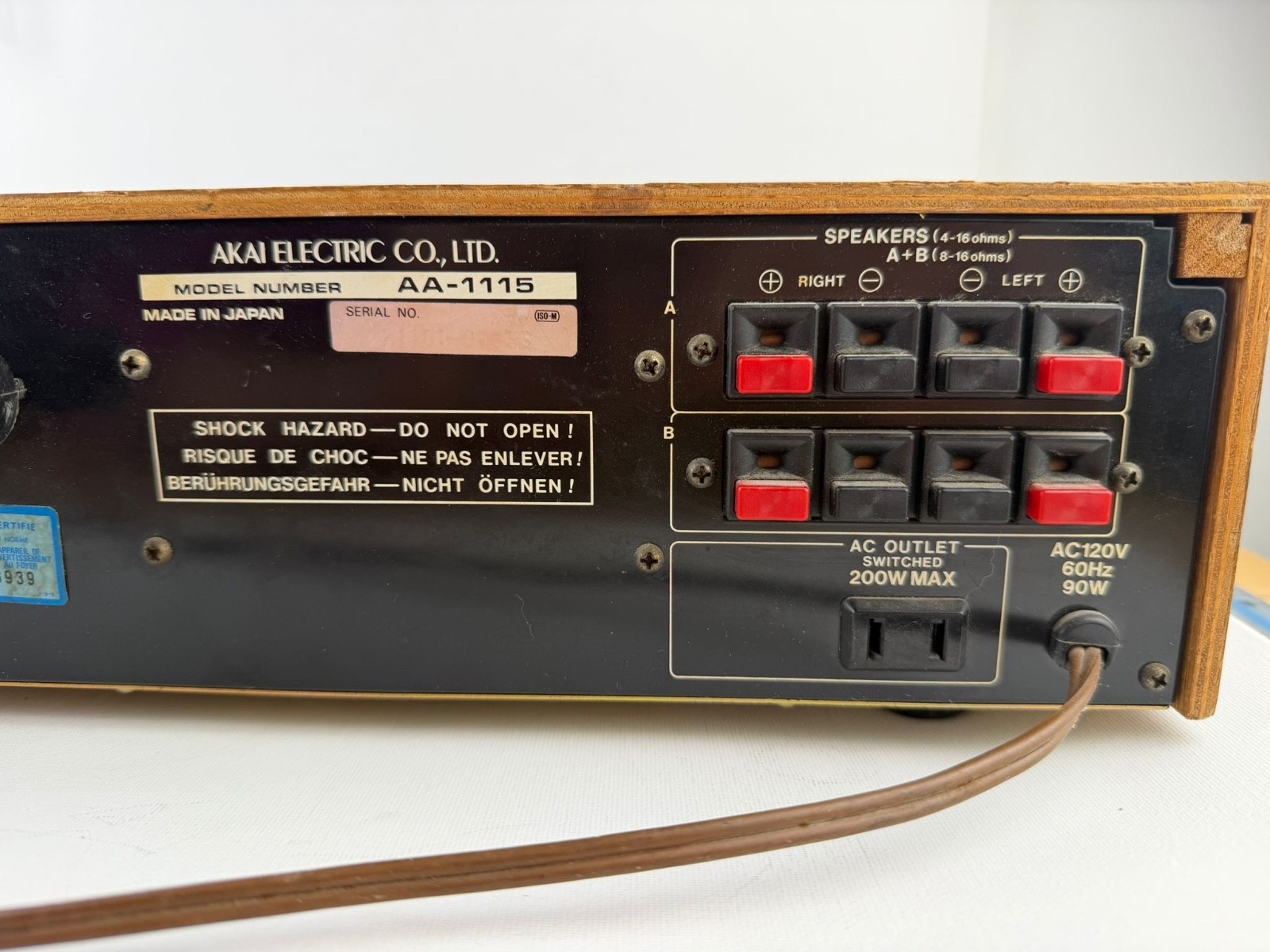 Vintage AKAI AA-1115 Stereo Receiver Made in Japan Fully Working