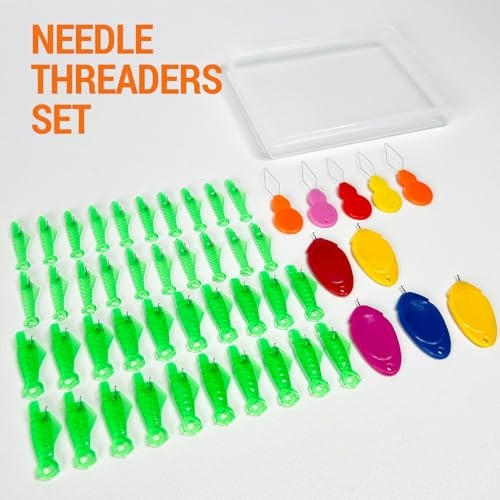 50 PCS Fish Type Needle Threader Pack: for Side-Threading Sewing Machines &