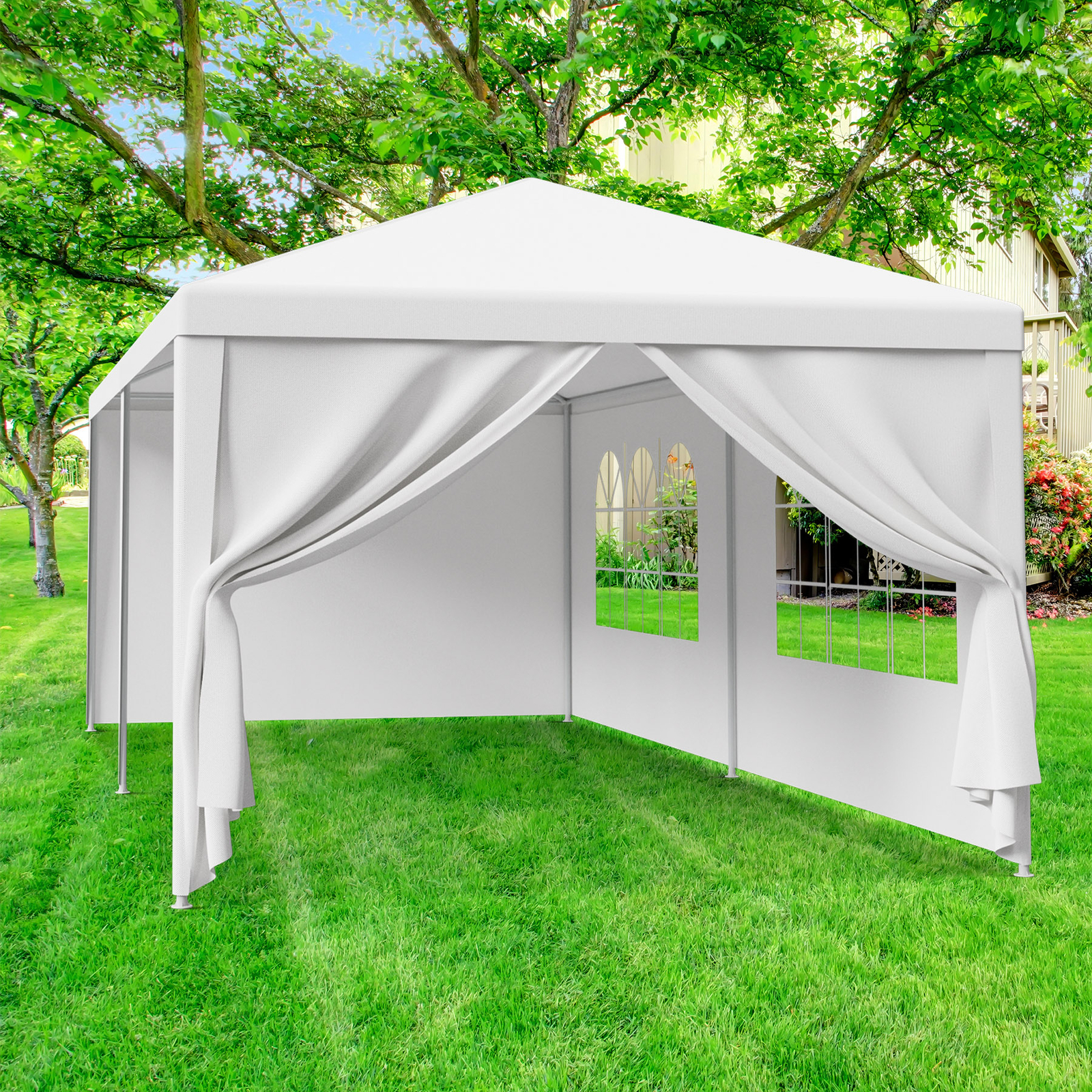 10 x 20' Gazebo Party Tent with 6 Side Walls Wedding Canopy Cater Events Outdoor