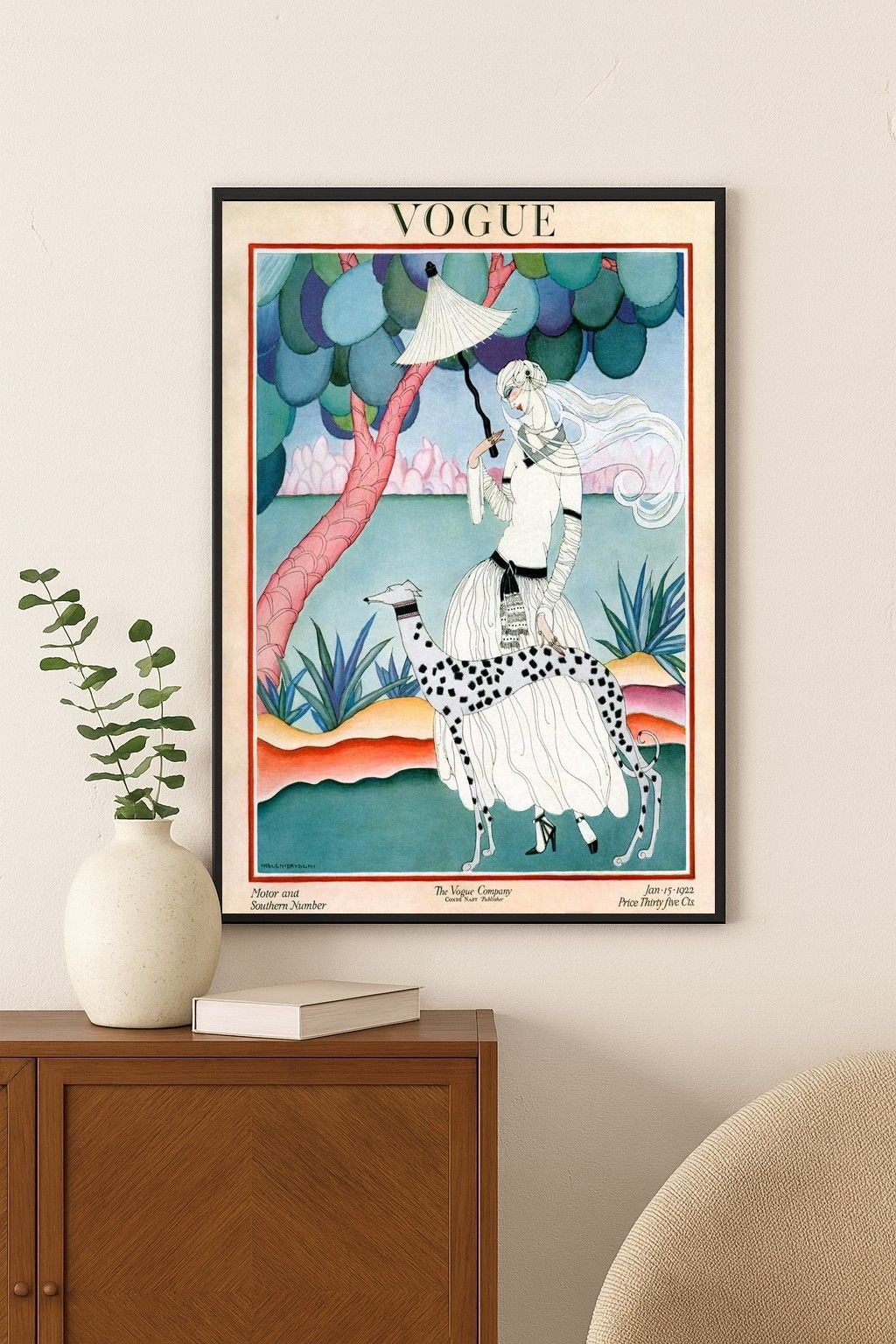 VOGUE Cover by Helen Dryden - Vintage 1922 Art Deco Style Poster 24x36” RARE Rep