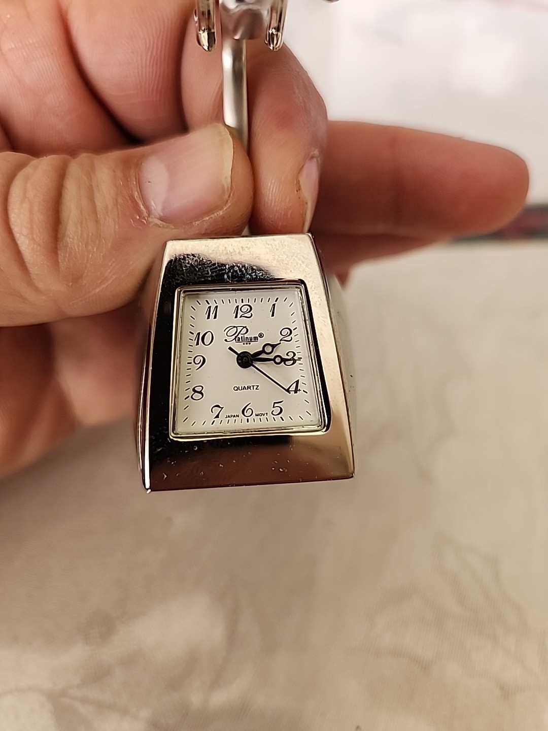 Vintage Platinum Mini Apache Helicopter Clock Desk Clock Collectible