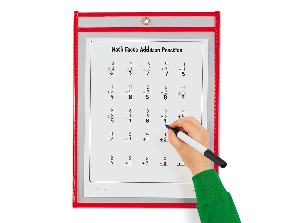 Reusable Dry Erase Write & Wipe Pockets (2 Pack)