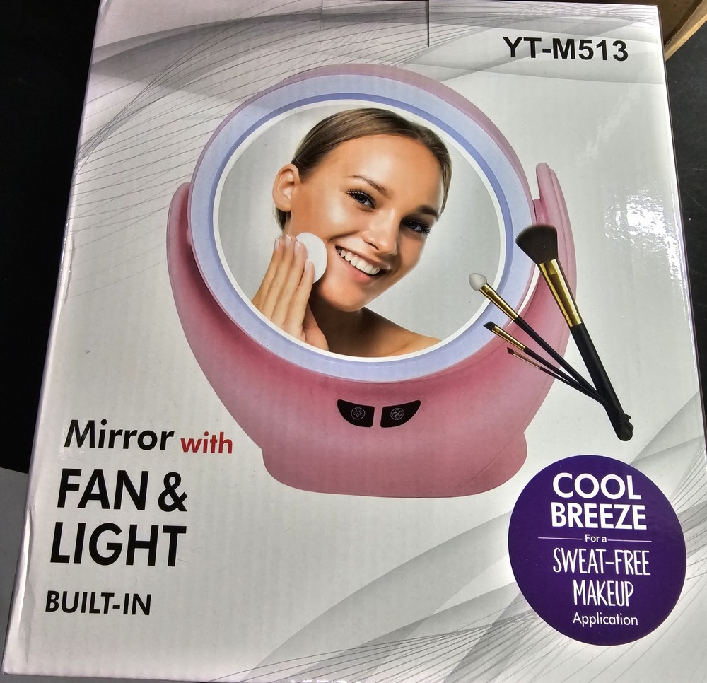 Lighted Makeup Mirror With Fan