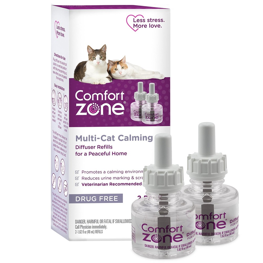 Comfort Zone Multi Cat Calming Pheromone Refill 2 Pack for Diffusers