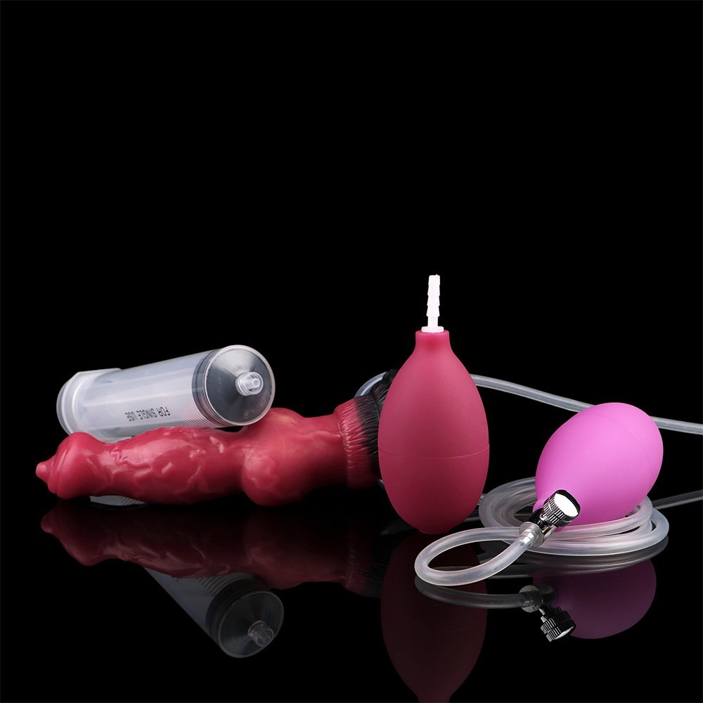 Fantasy Knot Silicone Squirting Dildo Inflatable Ejaculation Large Anal Plug Toy