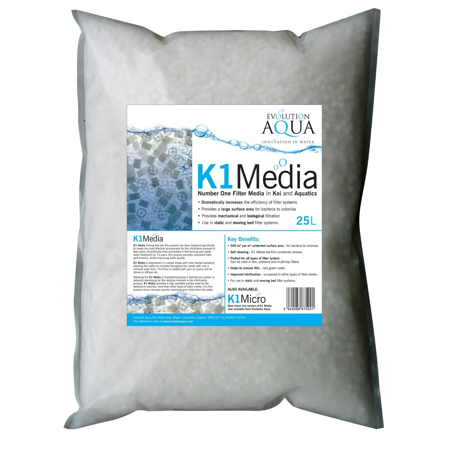 Evolution Aqua K1 Media - Biological Filter Media