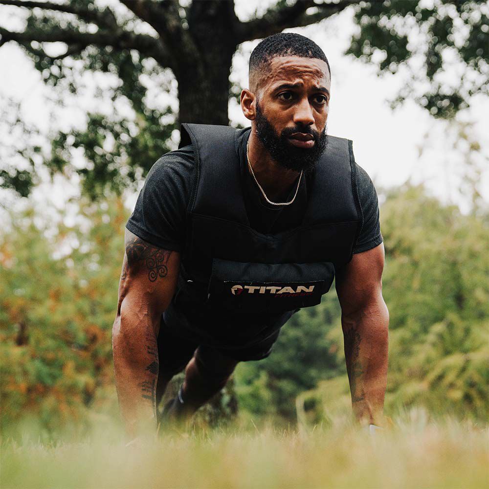 Titan Fitness Elite Series 60 LB Adjustable Weight Vest, (24) 2.5 LB Ingots