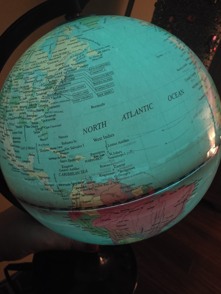 Illuminated Tabletop Globe Multicolor Political Map Modern Rotating Plastic
