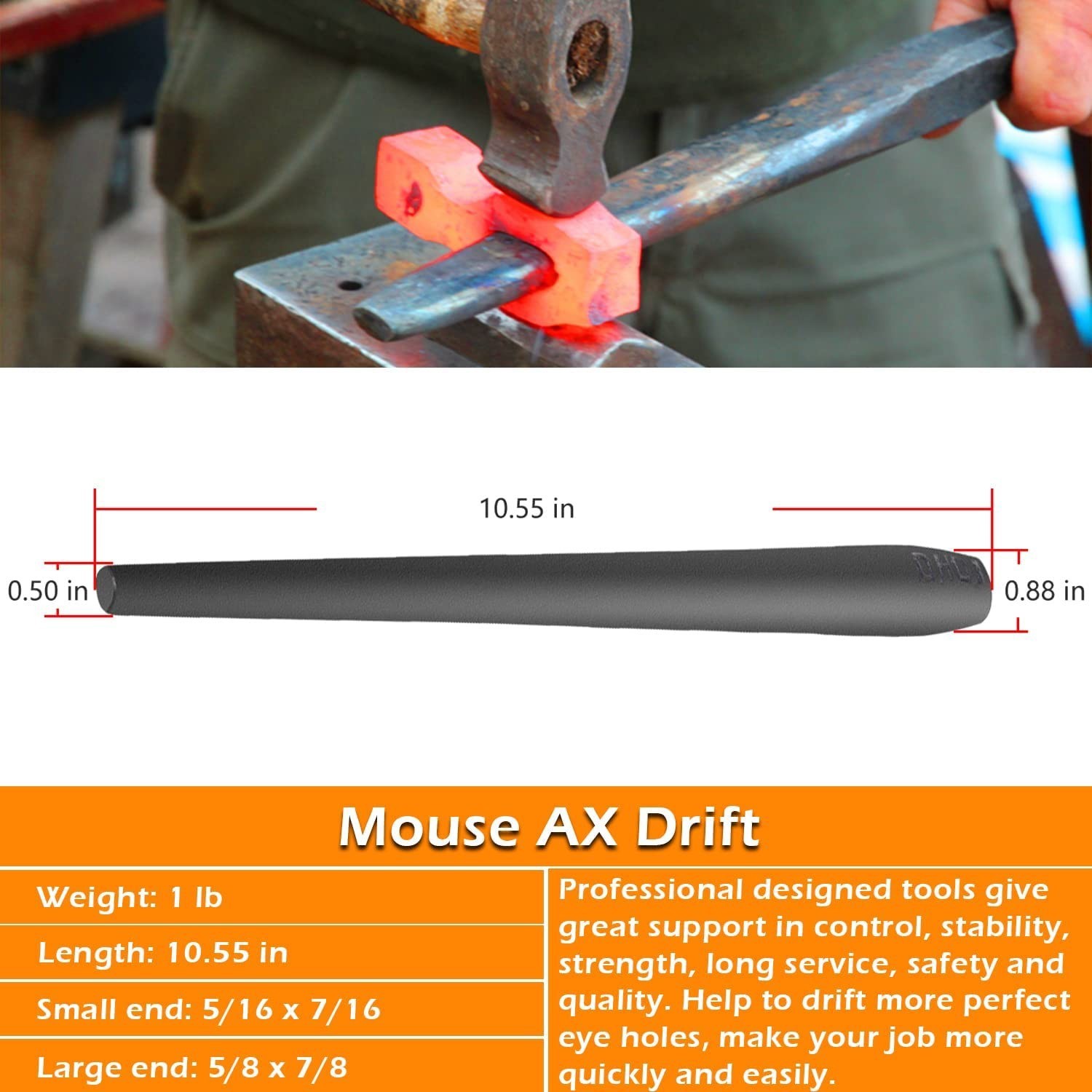 Blacksmith Drift Kit Hammer Eye Drift Tools Tool Set for Tomahawk Axe Forging