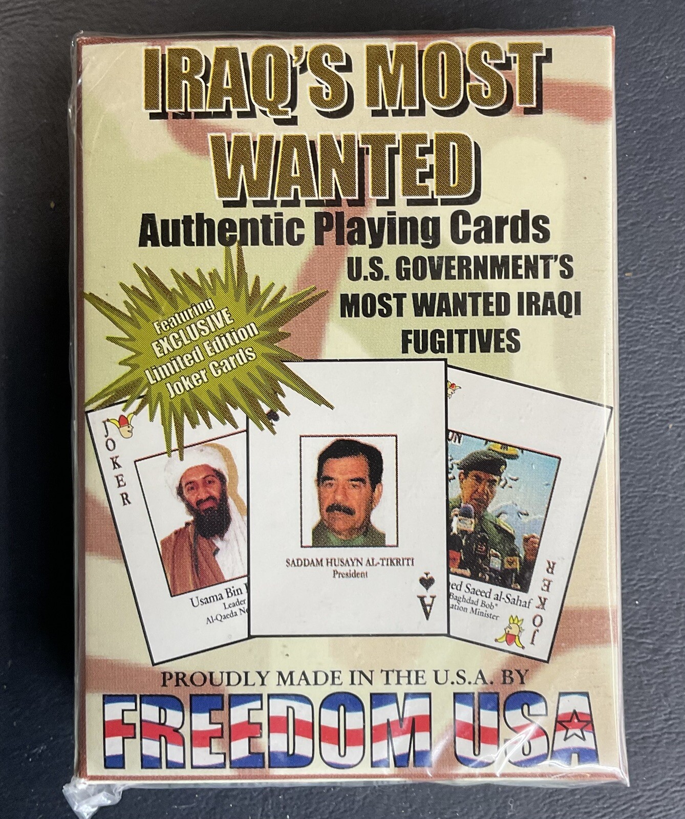 Iraq's Most Wanted Authentic Playing Cards Limited Edition Joker VTG Sealed Deck