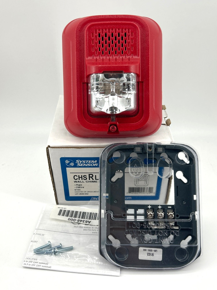 NEW CHSRL SYSTEM SENSOR RED WALL CHIME STROBE 2-WIRE INDOOR