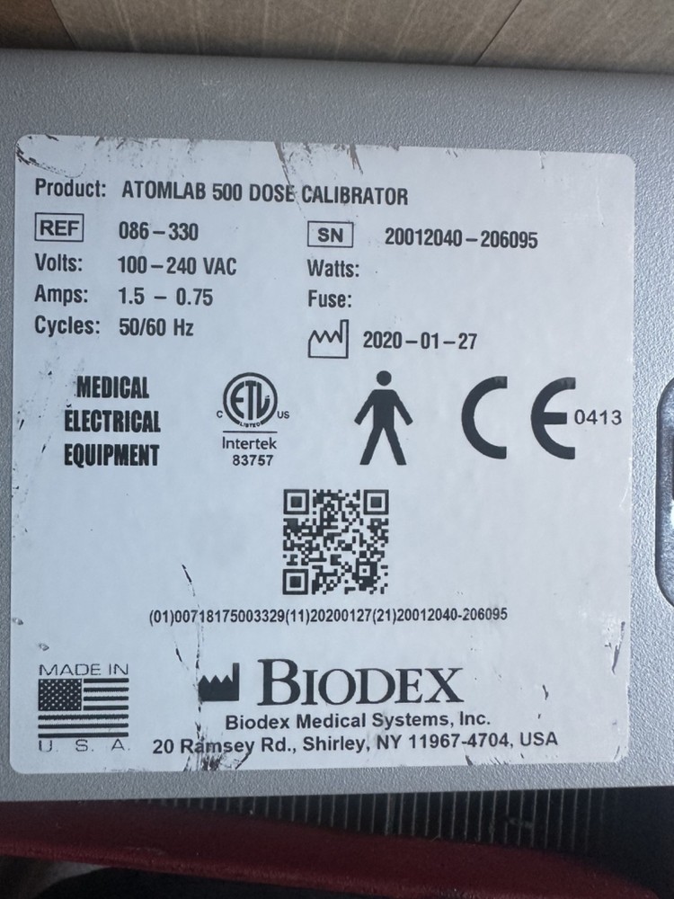 Biodex AtomLab 500 Plus Dose Calibrator