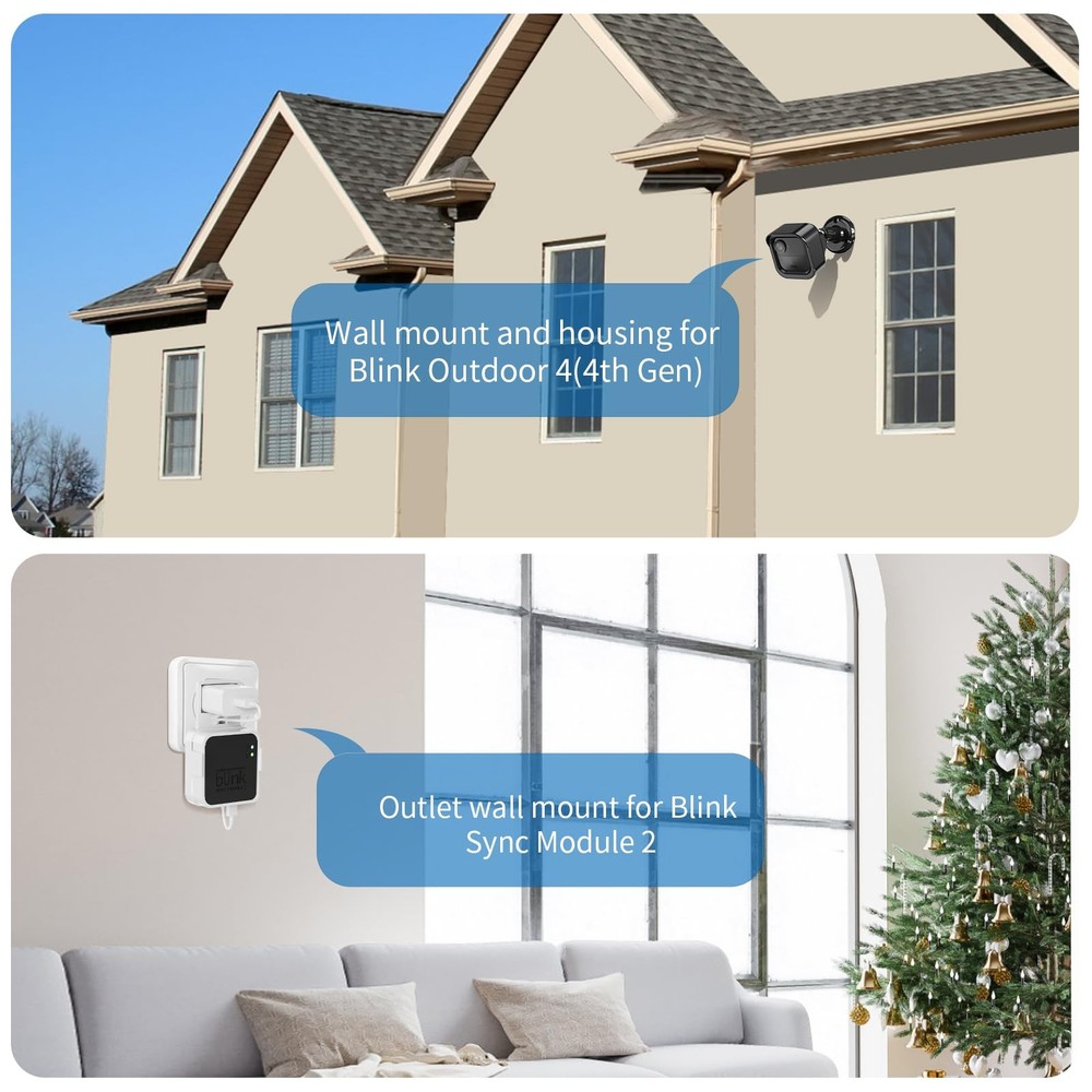 Blink Outdoor Camera 4th Gen Weatherproof Sync Module 2 360 Mount 3 Pack