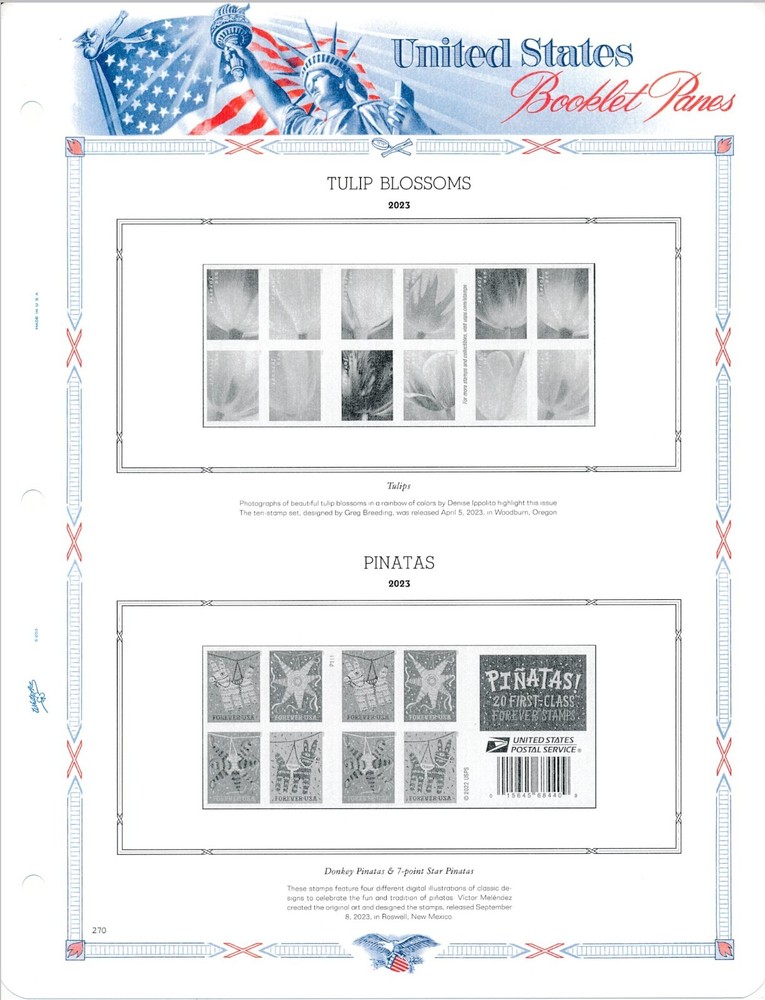 WHITE ACE 2023 US Booklet Panes Stamp Album Supplement BP-44