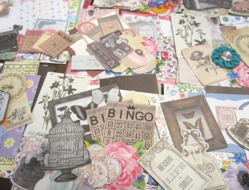 junk journal ephemera 50+ Piece Lot
