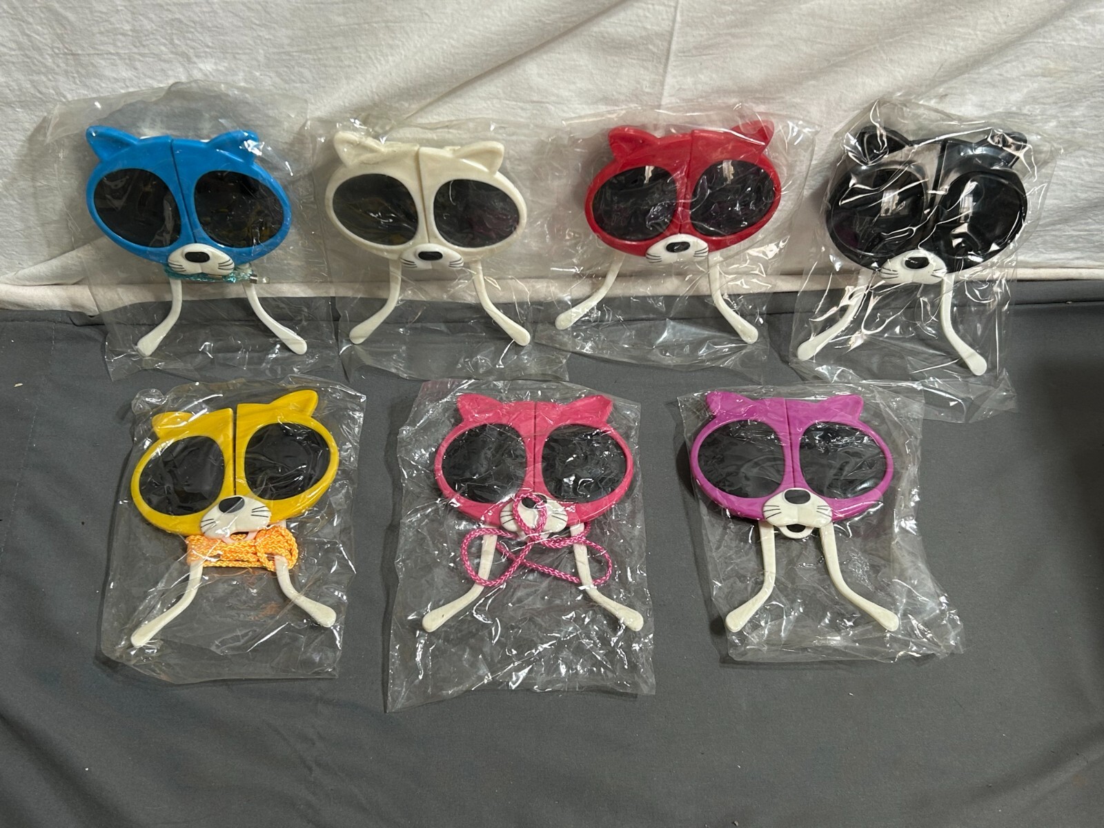 1980s JAK PAK Novelty CAT KITTY kitten Child KIDS Sunglasses Folding CHOOSE ONE