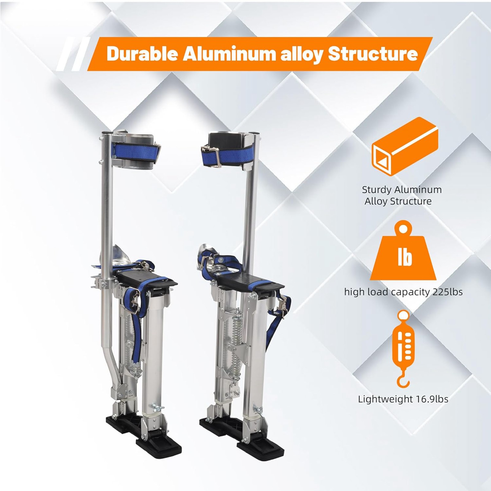 Drywall Stilts 15-23 Inch Silver Aluminum Tool Stilt For Painting Painter Taping