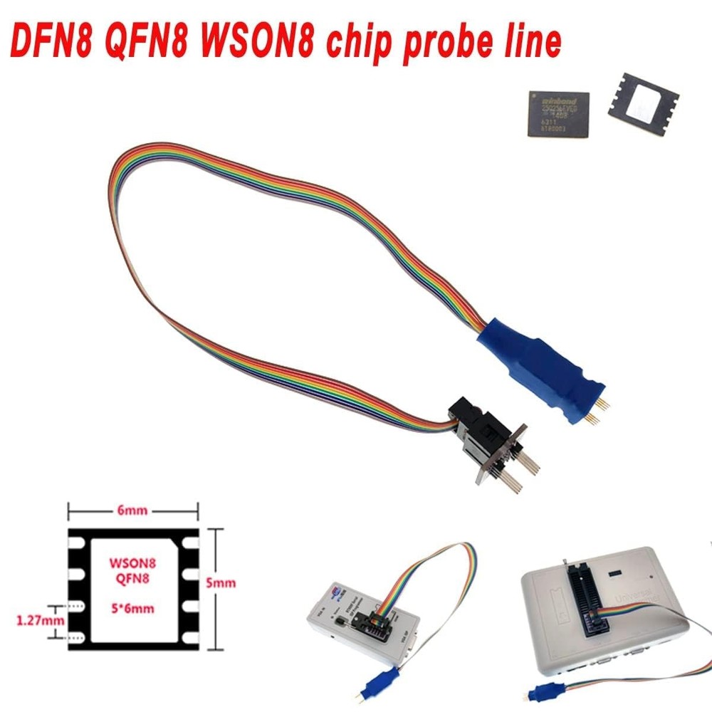 DFN8 QFN8 WSON8 chip Clip Probe line 5 * 6mm Read Write chip Circuit Programm...