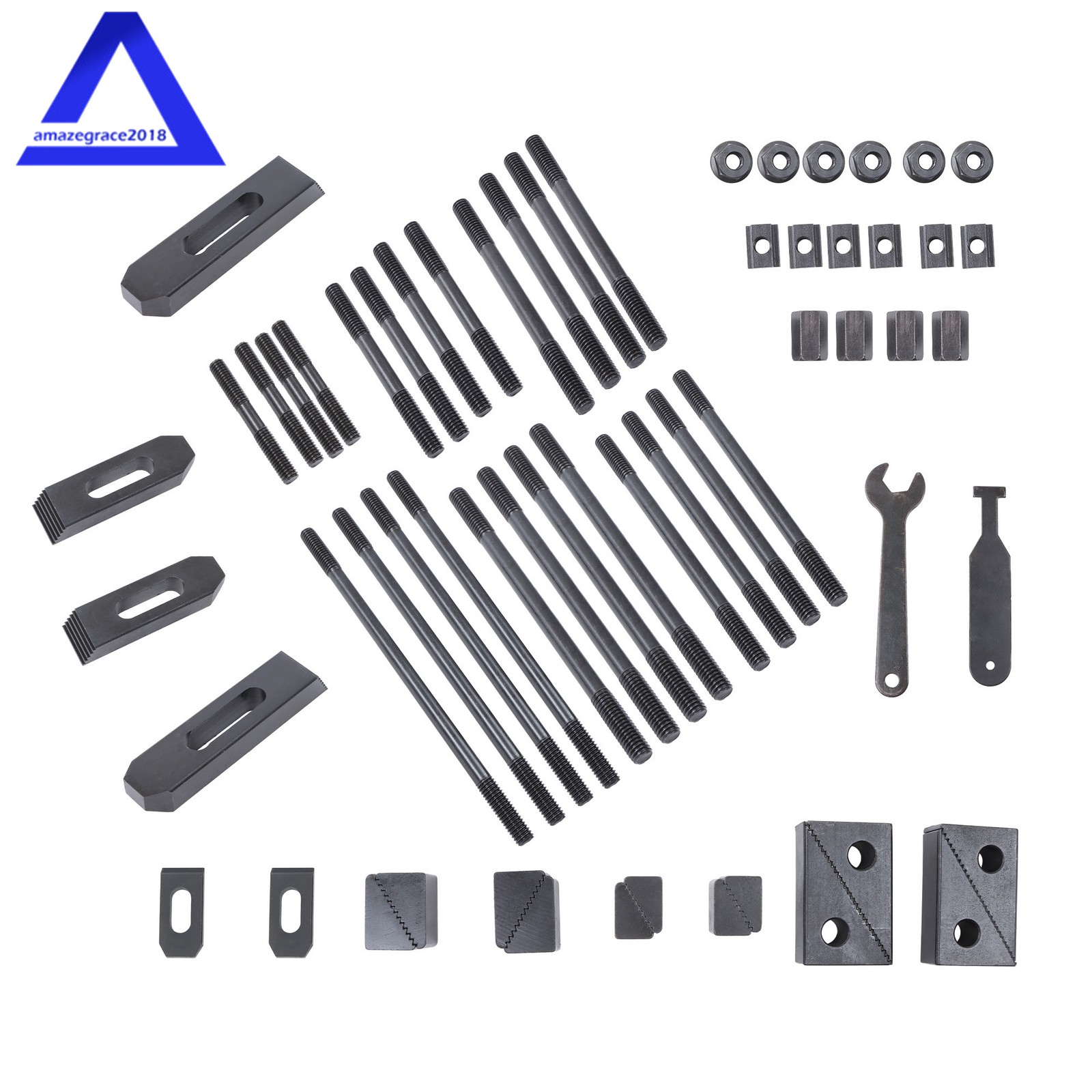 Premium 60 Pack 7/16" T-Slot Clamping Kit for 58020 Mill Set Up Set 3/8-16