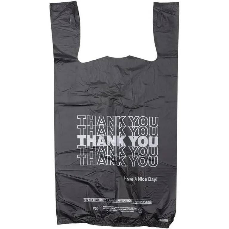 Bags T-Shirt Thank You Plastic Grocery Store Shopping Carry Out Bags