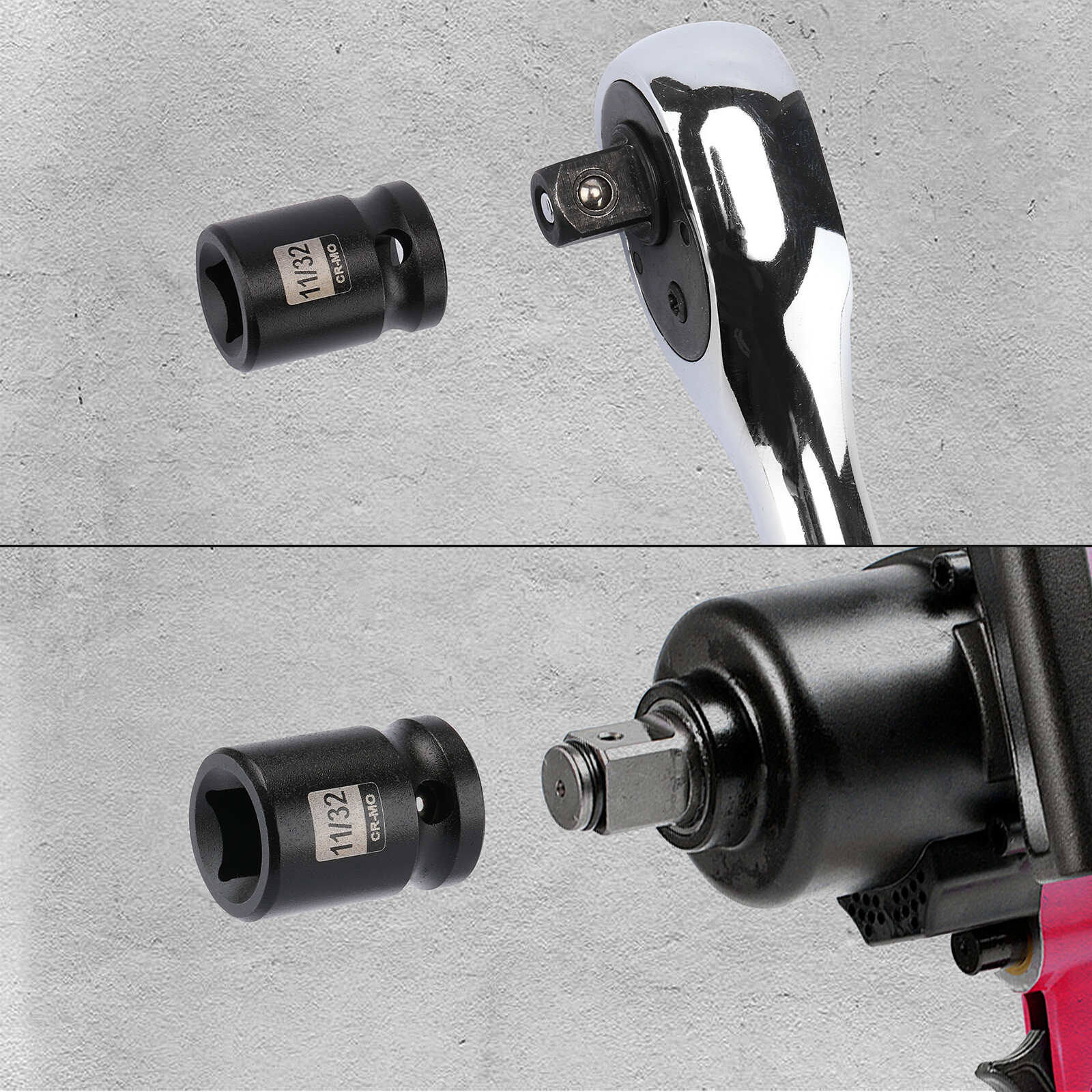 11PCS 3/8" Drive Pipe Plug Socekt Set SAE CR-MO Tapered Male Square Drive