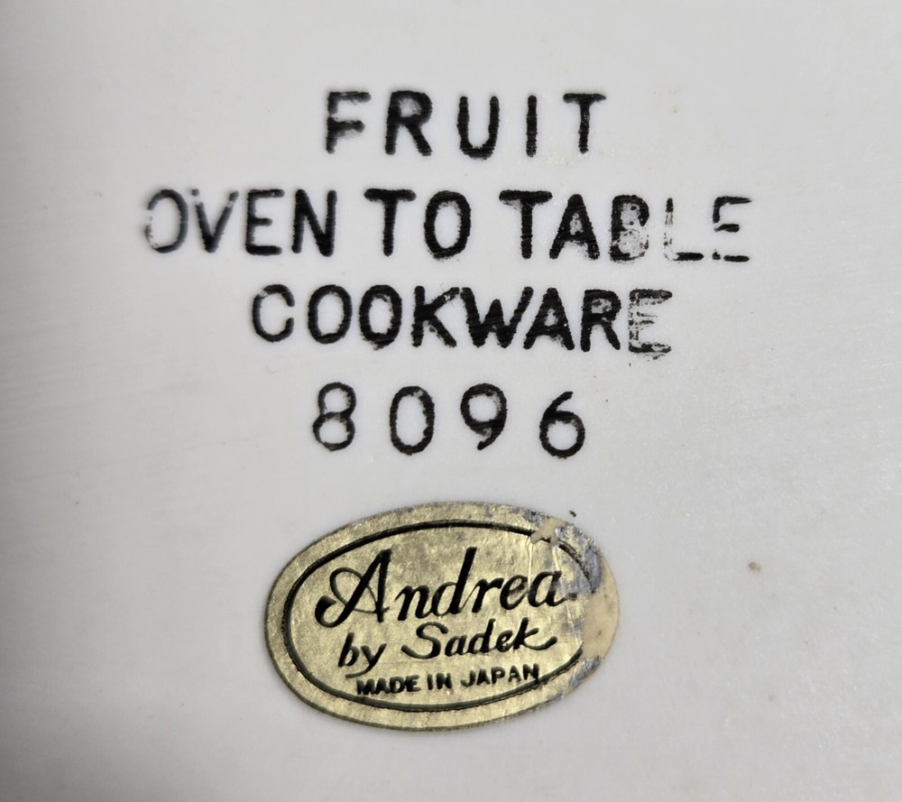 2 QUART COVERED FRUIT PATTERN OVER TO TABLE COVERED SERVING SET ANDREA BY SADEK