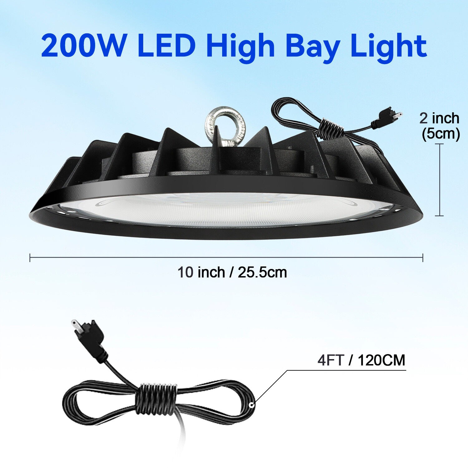 8 Pack 200W UFO Led High Bay Light Commercial Industrial Warehouse Shop Lights